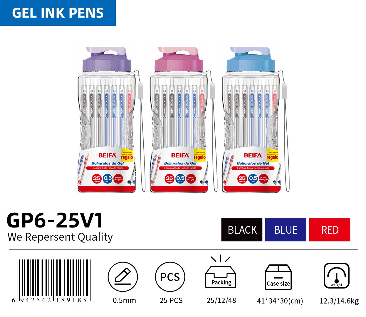 BEIFA GP6 0.5mm Gel Ink Pens | Smooth, Quick-Dry & Multi-Pack | Mix Bulk Wholesale