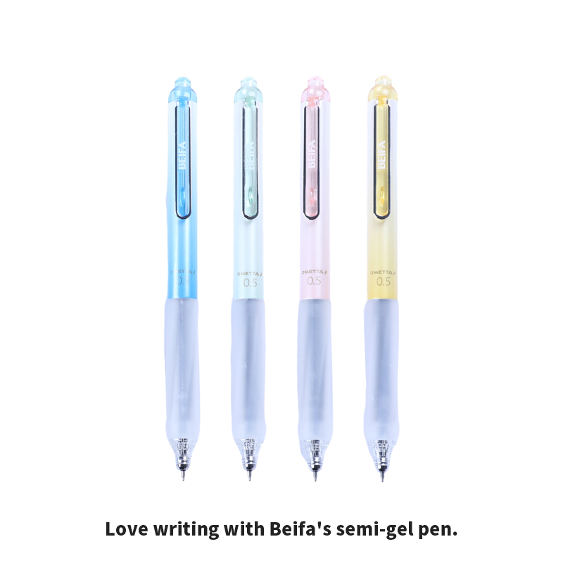 BEIFA OMETTA 0.5mm Silent Click Gel Pen | Smooth Writing & Modern Design | Mix Bulk Wholesale
