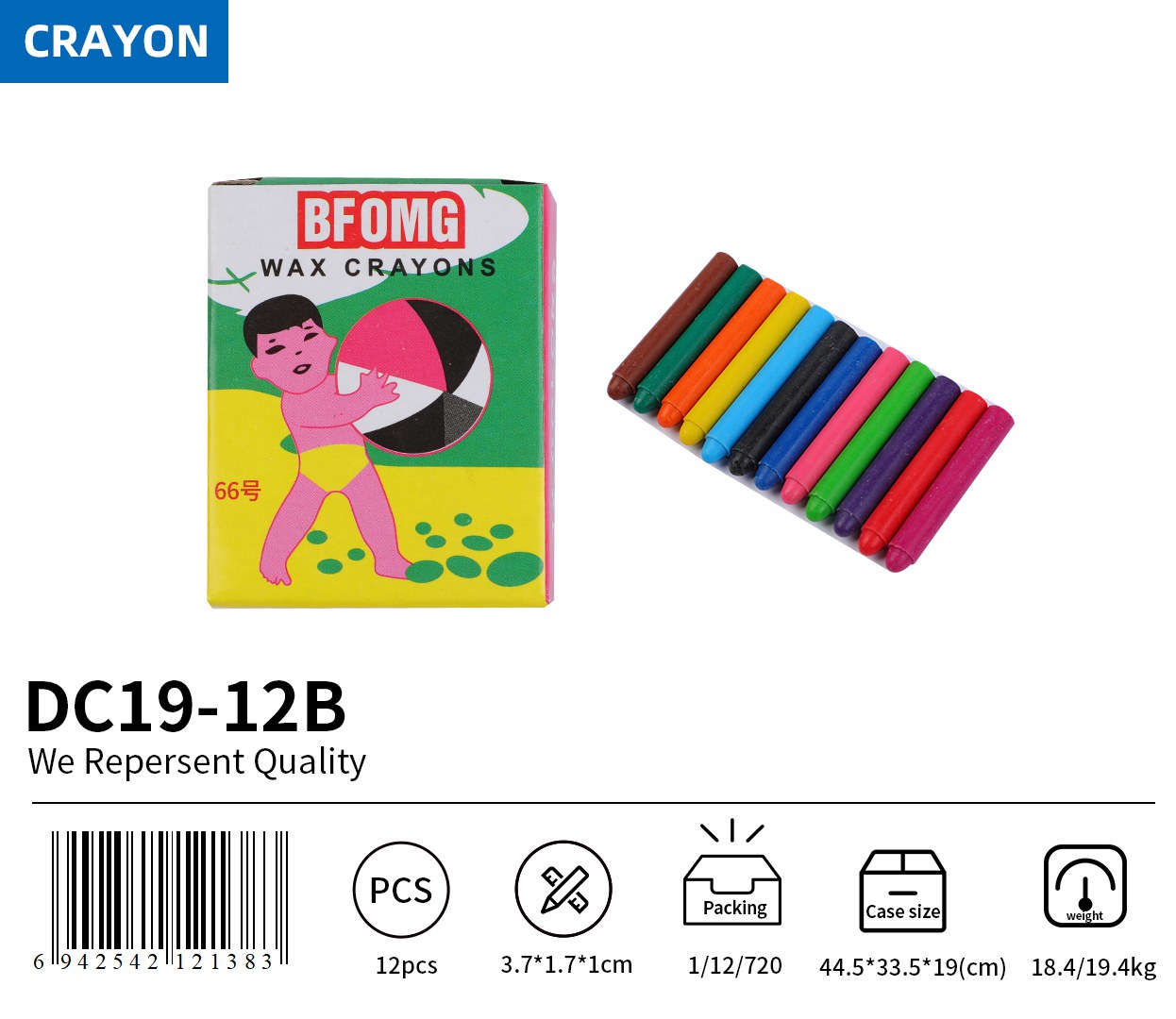 BEIFA DC19 Crayon Set Wholesale Professional Quality Supply | Mix Bulk Wholesale