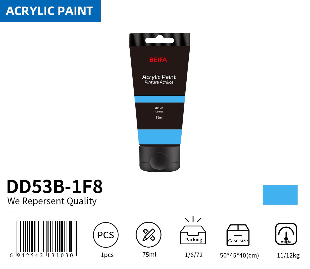 BEIFA DD53B Acrylic Paint Reliable Design Daily Use | Mix Bulk Wholesale