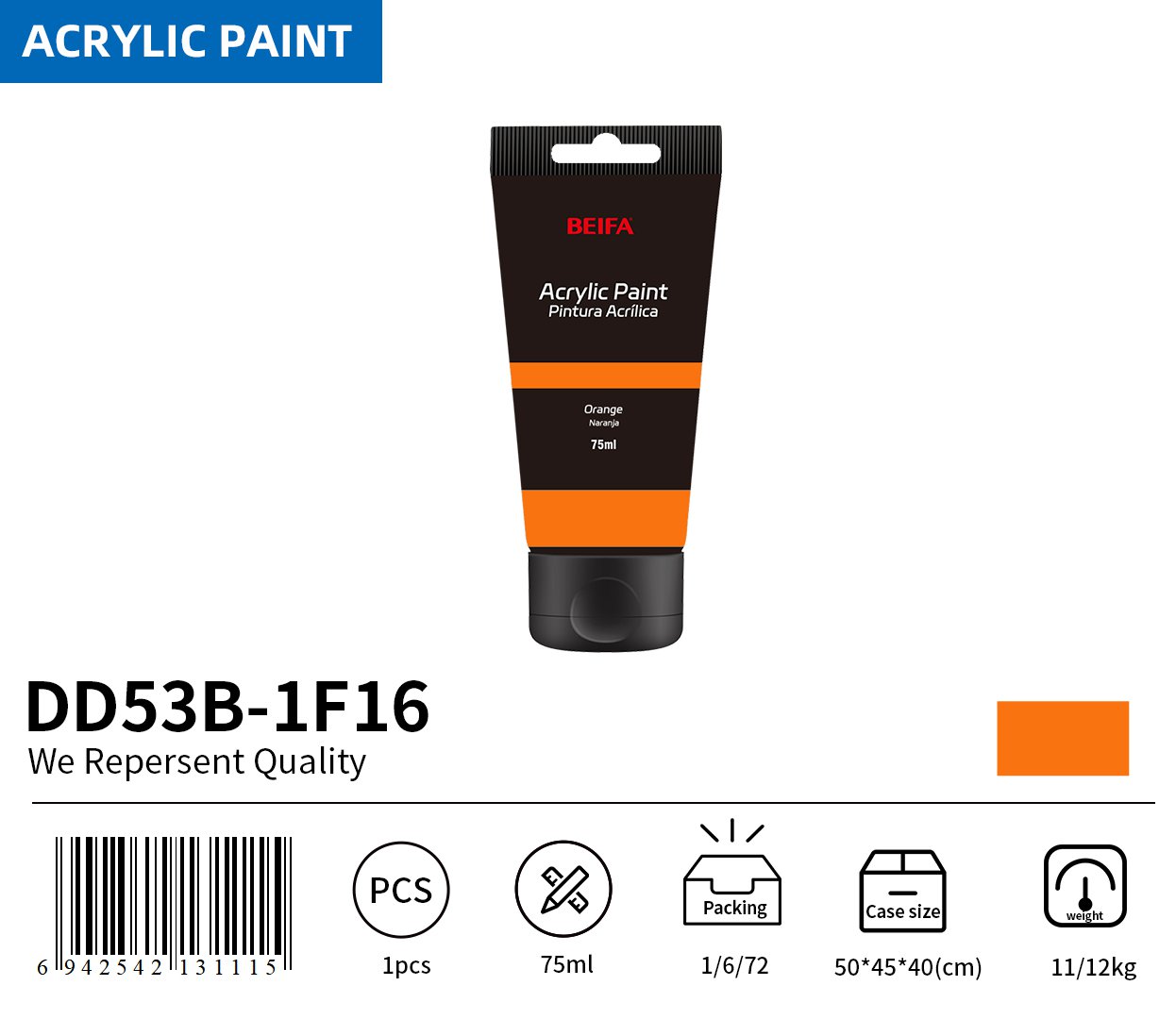 BEIFA DD53B Acrylic Paint Reliable Design Daily Use | Mix Bulk Wholesale