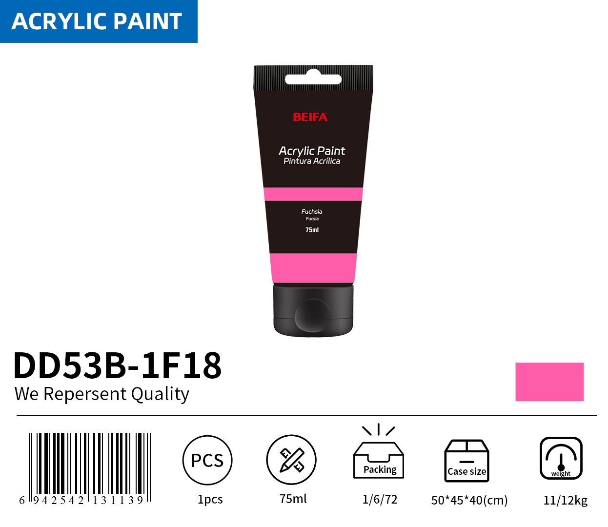 BEIFA DD53B Acrylic Paint Reliable Design Daily Use | Mix Bulk Wholesale