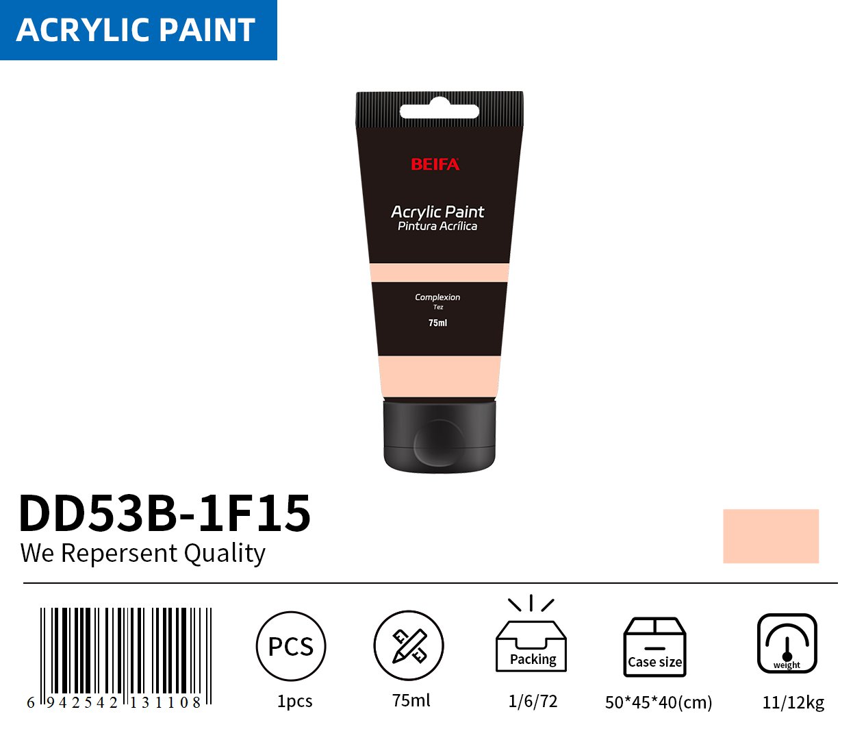 BEIFA DD53B Acrylic Paint Reliable Design Daily Use | Mix Bulk Wholesale