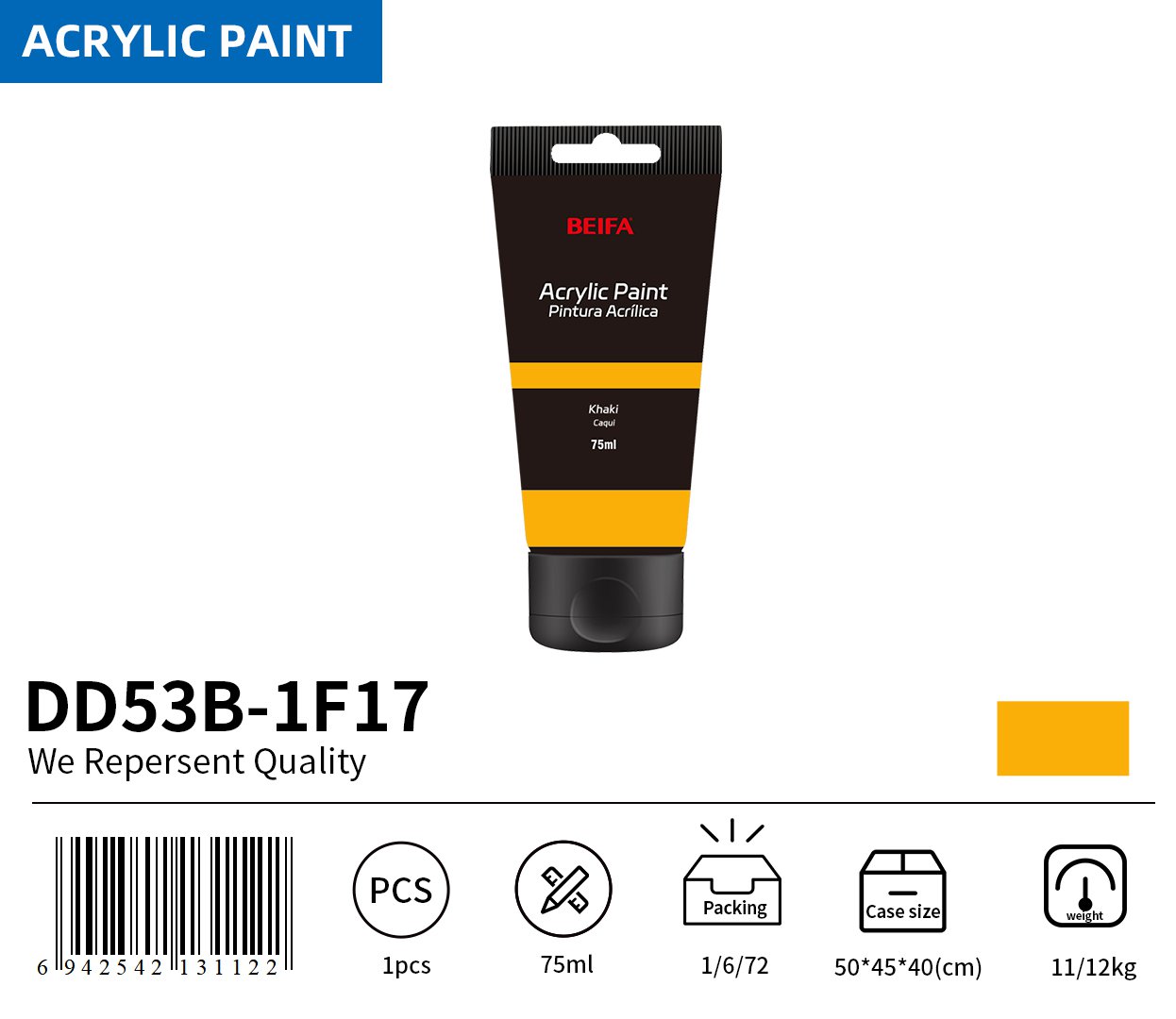 BEIFA DD53B Acrylic Paint Reliable Design Daily Use | Mix Bulk Wholesale