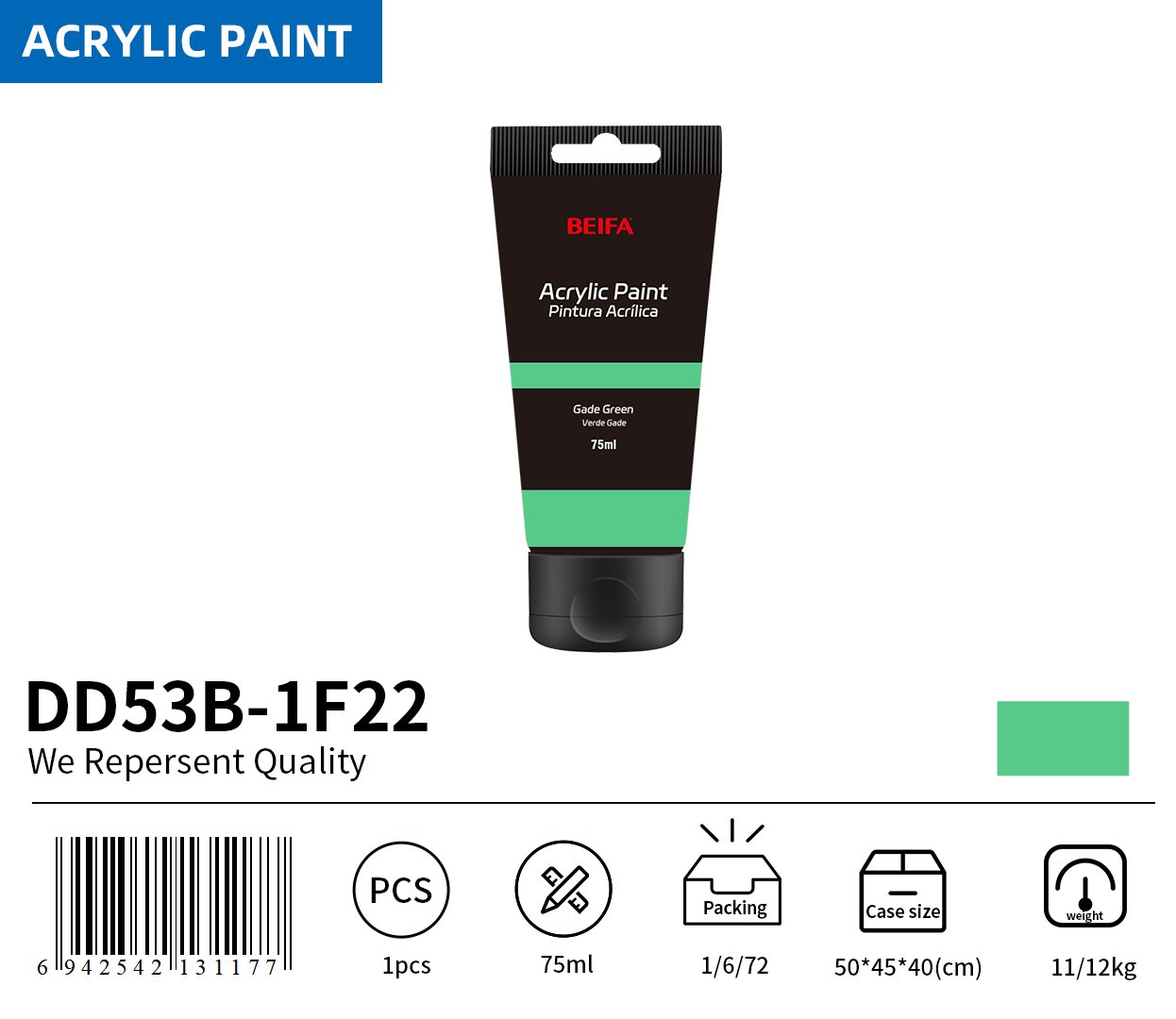 BEIFA DD53B Acrylic Paint Reliable Design Daily Use | Mix Bulk Wholesale