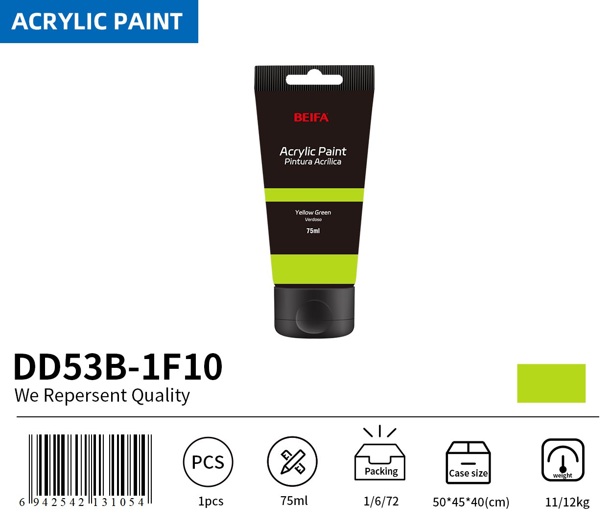 BEIFA DD53B Acrylic Paint Reliable Design Daily Use | Mix Bulk Wholesale