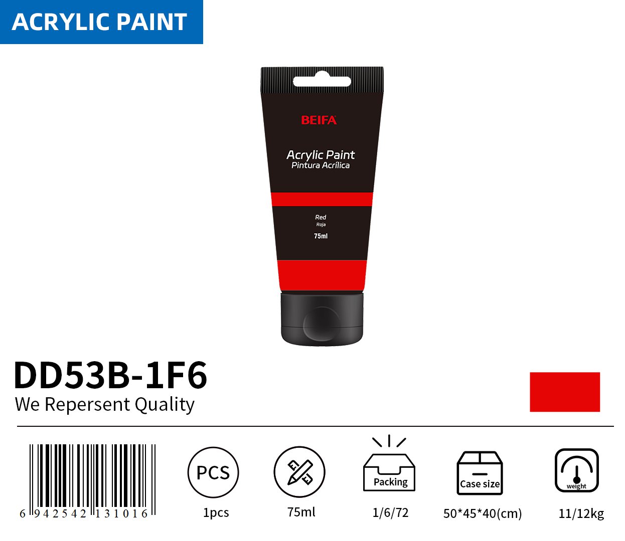 BEIFA DD53B Acrylic Paint Reliable Design Daily Use | Mix Bulk Wholesale