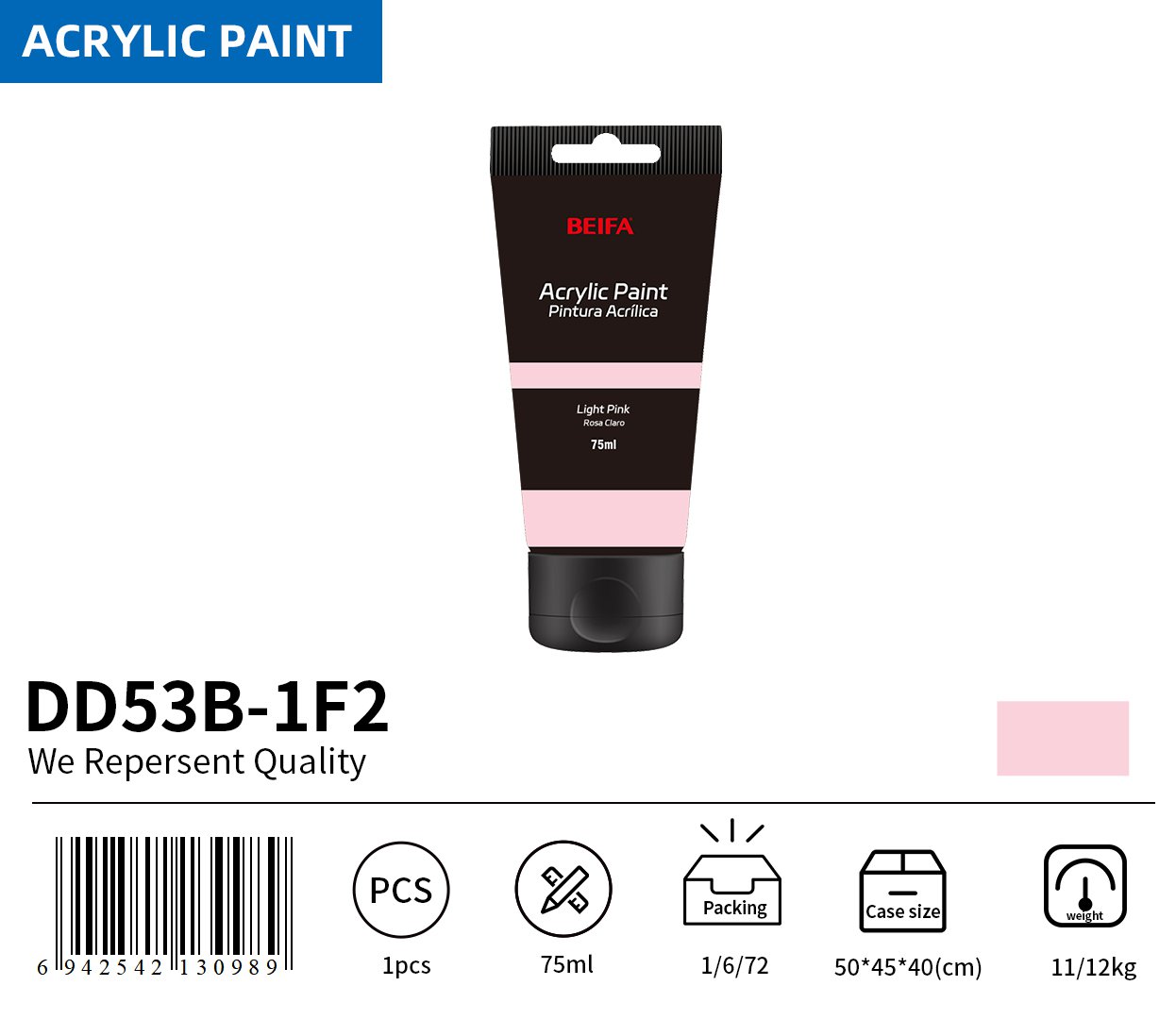 BEIFA DD53B Acrylic Paint Reliable Design Daily Use | Mix Bulk Wholesale