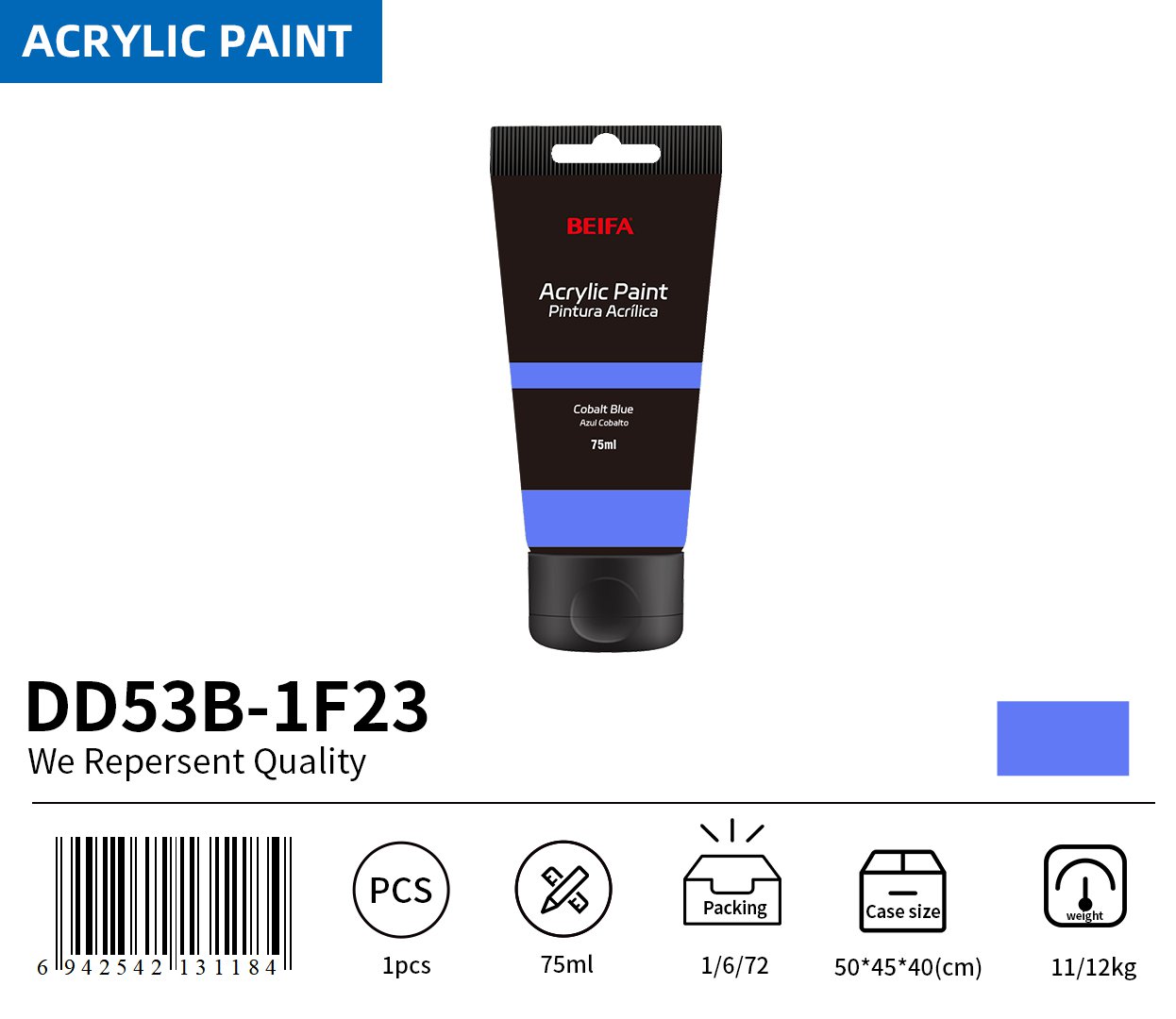 BEIFA DD53B Acrylic Paint Reliable Design Daily Use | Mix Bulk Wholesale
