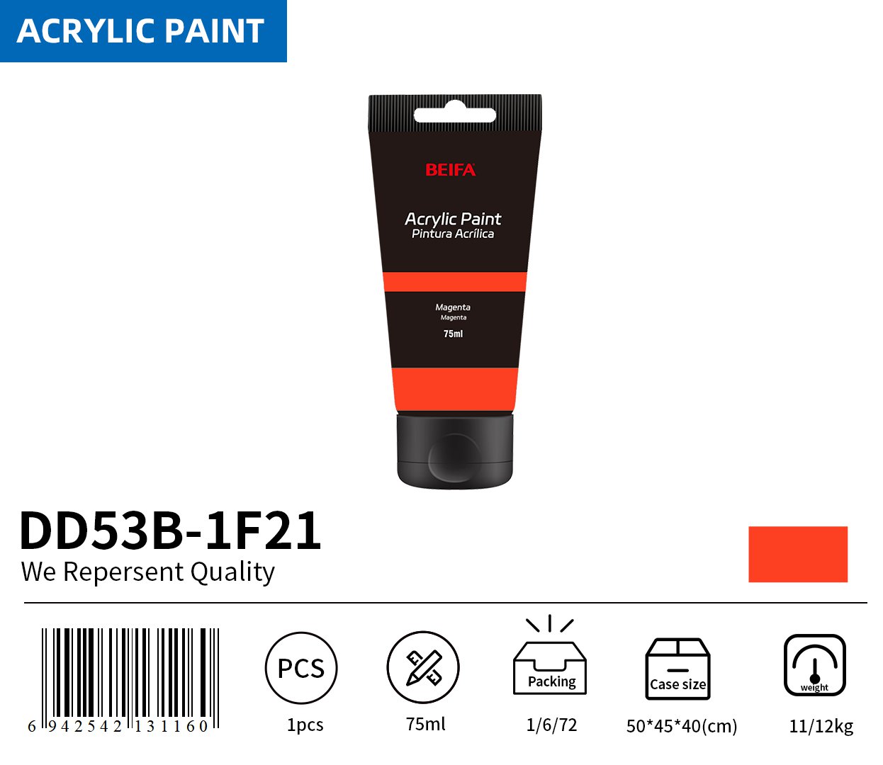 BEIFA DD53B Acrylic Paint Reliable Design Daily Use | Mix Bulk Wholesale