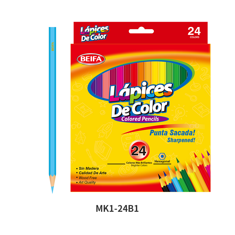 BEIFA MK1 Wood-Free Colored Pencils 18-48 Colors | Bright Art Quality & Hexagonal Grip | Mix Bulk Wholesale