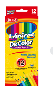 BEIFA MK15 Wood-Free Colored Pencils 12-48 Colors | Bright Art Quality & Hexagonal Grip | Mix Bulk Wholesale