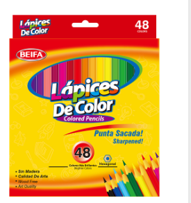 BEIFA MK15 Wood-Free Colored Pencils 12-48 Colors | Bright Art Quality & Hexagonal Grip | Mix Bulk Wholesale
