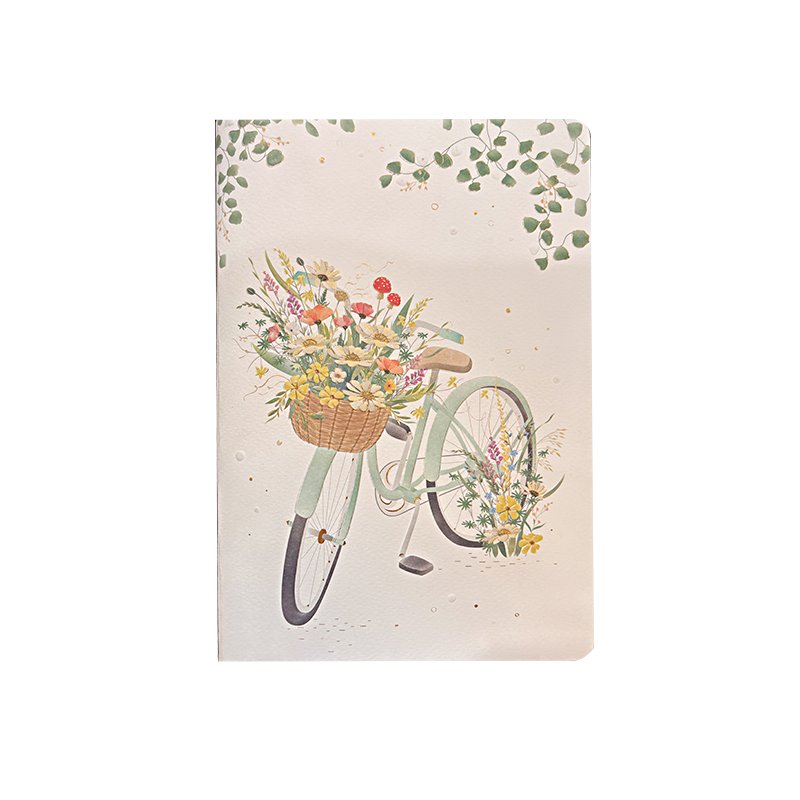 BEIFA NE16 Saddle Stitch Embossed Notebook | Floral Cover School Notebook | Mix Bulk
