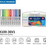 BEIFA PX100 Acrylic Marker Set 2.0mm Chisel Tip Multi-Color Paint Pens Wholesale | Mix Bulk