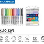 BEIFA PX100 Acrylic Marker Set 2.0mm Chisel Tip Multi-Color Paint Pens Wholesale | Mix Bulk
