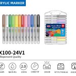 BEIFA PX100 Acrylic Marker Set 2.0mm Chisel Tip Multi-Color Paint Pens Wholesale | Mix Bulk