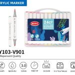 BEIFA PY103 Dual Tip Acrylic Marker Set Multi-Color Paint Pens Wholesale | Mix Bulk