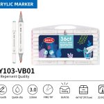 BEIFA PY103 Dual Tip Acrylic Marker Set Multi-Color Paint Pens Wholesale | Mix Bulk