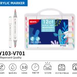 BEIFA PY103 Dual Tip Acrylic Marker Set Multi-Color Paint Pens Wholesale | Mix Bulk