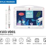 BEIFA PY103 Dual Tip Acrylic Marker Set Multi-Color Paint Pens Wholesale | Mix Bulk