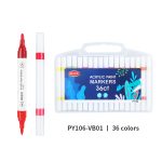 BEIFA PY106 Dual Tip Dual Color Acrylic Marker Set Multi-Color Paint Pens Wholesale | Mix Bulk