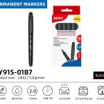 BEIFA PY915 Permanent Markers | 2.0mm Fine Tip, Quick-Dry & Waterproof | Black, Blue, Red, Green, Yellow, Pink, Purple | Mix Bulk Ready to Ship