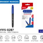BEIFA PY915 Permanent Markers | 2.0mm Fine Tip, Quick-Dry & Waterproof | Black, Blue, Red, Green, Yellow, Pink, Purple | Mix Bulk Ready to Ship