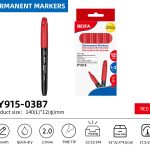 BEIFA PY915 Permanent Markers | 2.0mm Fine Tip, Quick-Dry & Waterproof | Black, Blue, Red, Green, Yellow, Pink, Purple | Mix Bulk Ready to Ship
