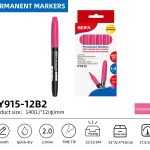 BEIFA PY915 Permanent Markers | 2.0mm Fine Tip, Quick-Dry & Waterproof | Black, Blue, Red, Green, Yellow, Pink, Purple | Mix Bulk Ready to Ship