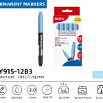 BEIFA PY915 Permanent Markers | 2.0mm Fine Tip, Quick-Dry & Waterproof | Black, Blue, Red, Green, Yellow, Pink, Purple | Mix Bulk Ready to Ship