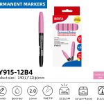 BEIFA PY915 Permanent Markers | 2.0mm Fine Tip, Quick-Dry & Waterproof | Black, Blue, Red, Green, Yellow, Pink, Purple | Mix Bulk Ready to Ship