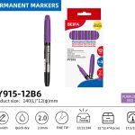 BEIFA PY915 Permanent Markers | 2.0mm Fine Tip, Quick-Dry & Waterproof | Black, Blue, Red, Green, Yellow, Pink, Purple | Mix Bulk Ready to Ship