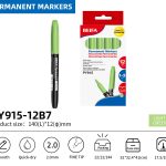 BEIFA PY915 Permanent Markers | 2.0mm Fine Tip, Quick-Dry & Waterproof | Black, Blue, Red, Green, Yellow, Pink, Purple | Mix Bulk Ready to Ship