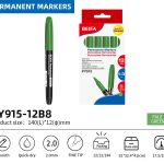 BEIFA PY915 Permanent Markers | 2.0mm Fine Tip, Quick-Dry & Waterproof | Black, Blue, Red, Green, Yellow, Pink, Purple | Mix Bulk Ready to Ship