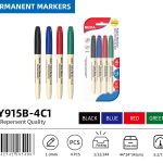 BEIFA PY915B Fabric Markers | 1-3mm Tip, Washable & Permanent on Cloth | Black, Blue, Red, Green, Yellow, Orange | Mix Bulk Ready to Ship