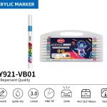 BEIFA PY921 Acrylic Marker Set | 3.0mm Fine Tip Paint Markers | Mix Bulk
