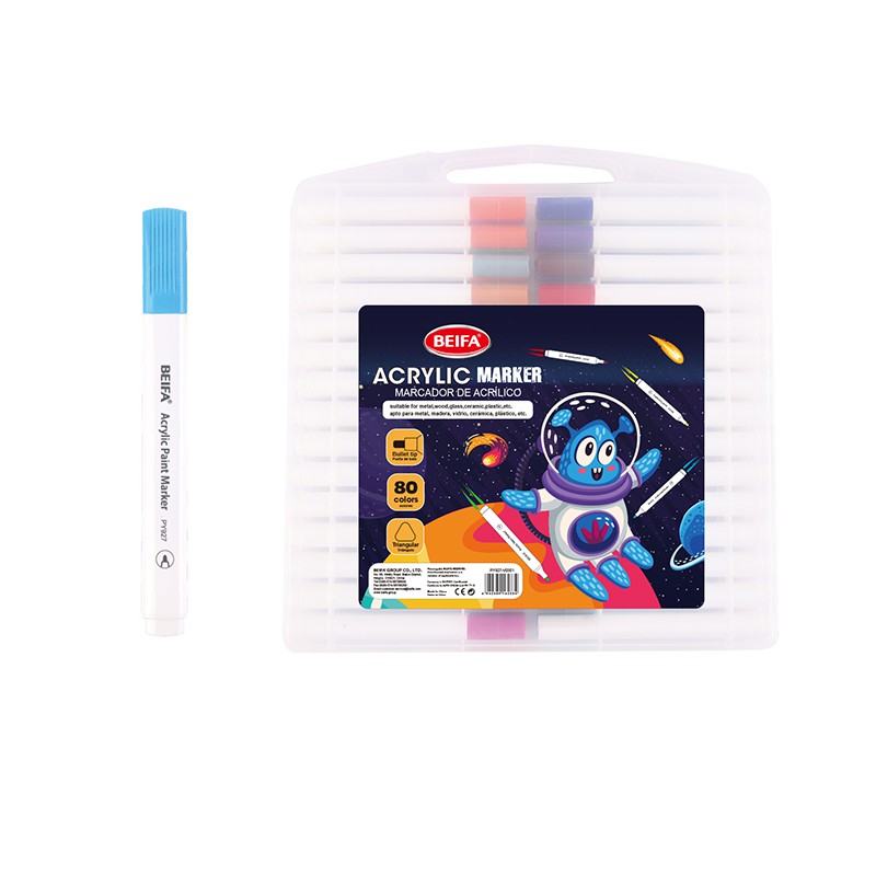 BEIFA PY927 Acrylic Marker Set 3.0mm Fine Tip Paint Pens Multi-Color Wholesale | Mix Bulk