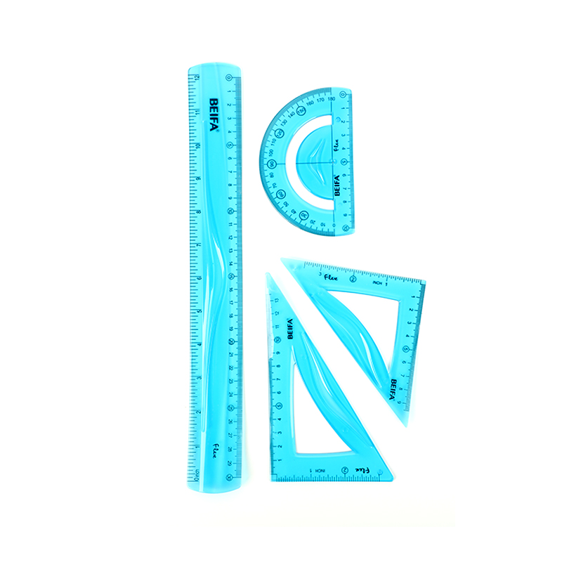 BEIFA SD38 Flexible Geometry Ruler Set | PVC Math Measuring Tools | Mix Bulk