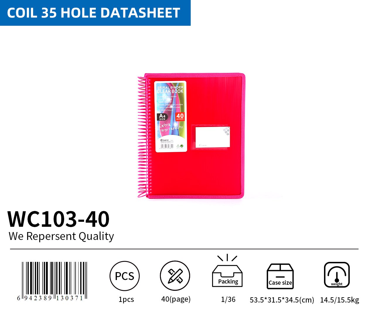 BEIFA WC103 Spiral Display Book Folder A4 Clear Booklet Wholesale | Mix Bulk