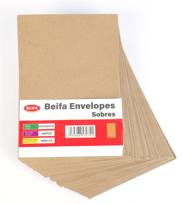 BEIFA WD9 Kraft Paper Envelopes C3 C4 C5 C6 DL Wholesale Mailing Envelopes | Mix Bulk