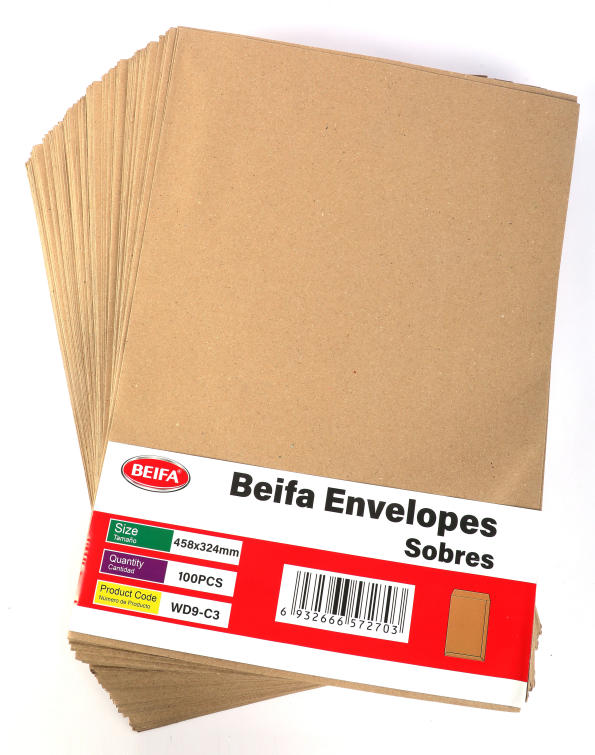 BEIFA WD9 Kraft Paper Envelopes C3 C4 C5 C6 DL Wholesale Mailing Envelopes | Mix Bulk