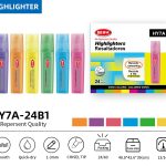 BEIFA HY7A Chisel Tip Highlighter Set 4 Colors Quick Dry Highlighter | Mix Bulk