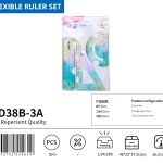 BEIFA SD38 Flexible Geometry Ruler Set | PVC Math Measuring Tools | Mix Bulk