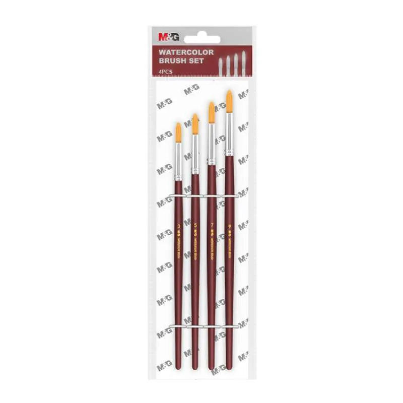 M&G ABH97890 watercolor paint brushes 4 Pieces Round Tip Wholesale