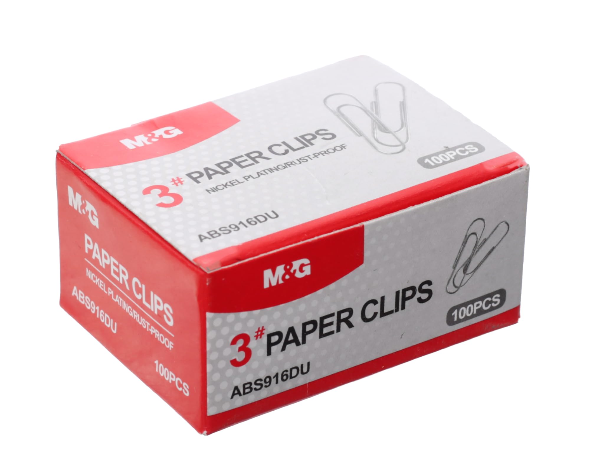 M&G ABS916DU 3# Nickel Plated Paper Clips 28mm 100pcs Wholesale