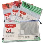 M&G PVC Mesh Zipper File Bags A4/A5/A6 Waterproof Wholesale