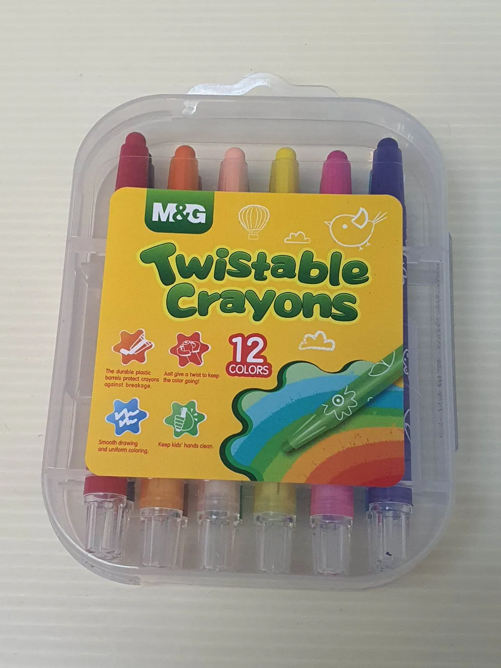 M&G twistable retractable crayons 12 18 24 36 Colors PP Box Wholesale