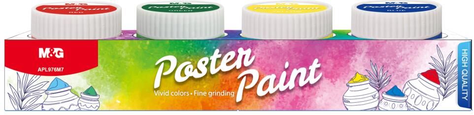 M&G APL976M7 washable poster paint set 4 Colors 100ml Wholesale