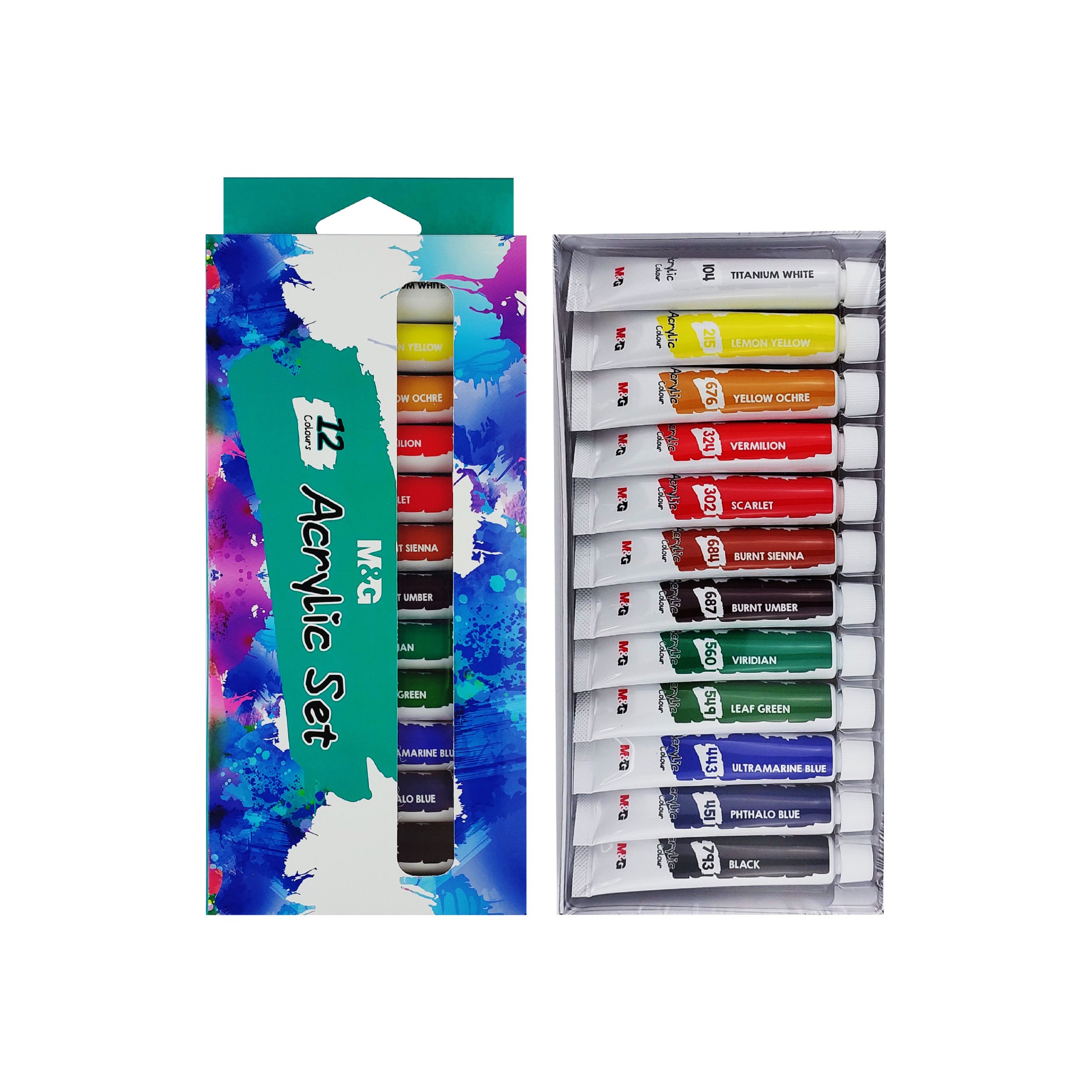 M&G acrylic paint set 12ml tubes 12 24 Colors Wholesale